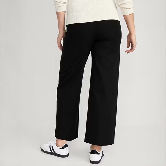 NEW Old Navy Maternity Pixie Wide Leg Pants Women XL Black Full Panel - Picture 5 of 10